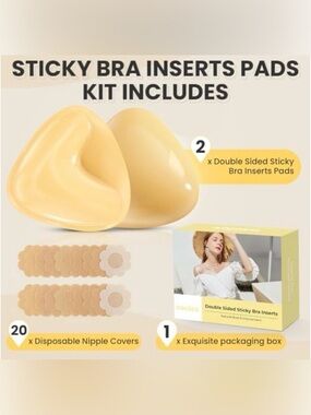 Nsolex Double-Sided Sticky Bra Inserts size L Natural Bust enhancement